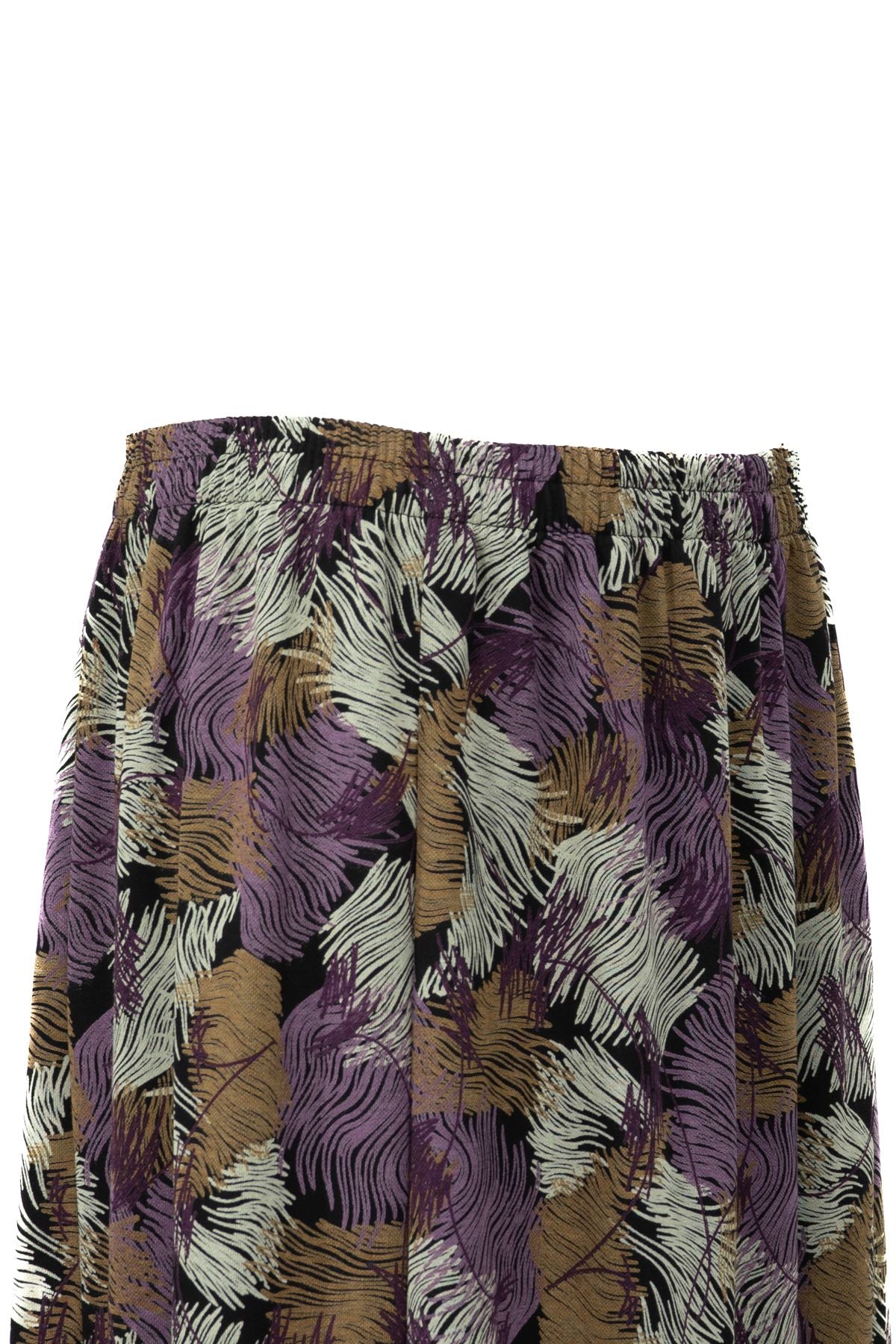 Kadın Anne Parçalı Etek Viskon Kumaş Elifim Desenli Beli Lastikli Düz Renk Rahat Kesim