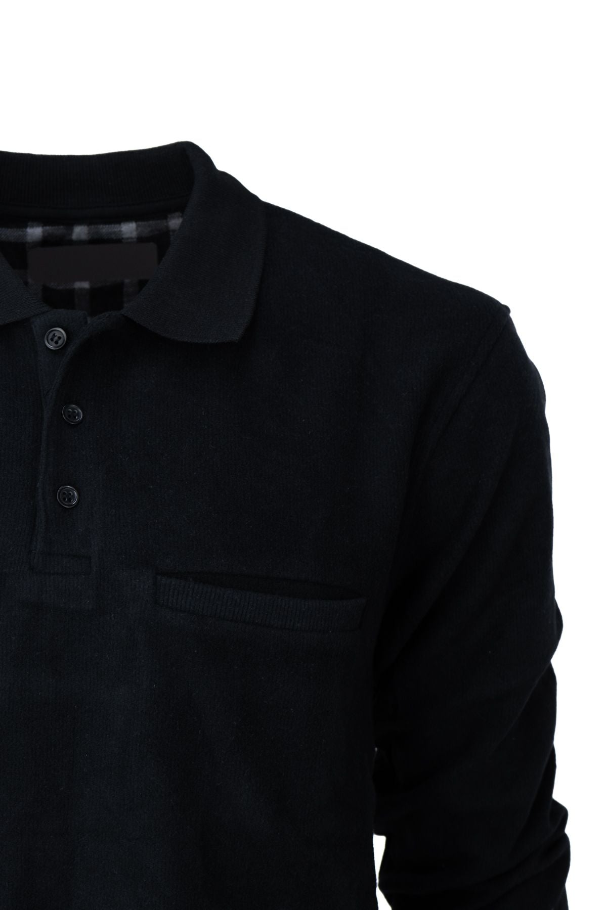 Erkek Kışlık Polo Yaka Kazak Pamuklu Örme Şardonlu Selanik Düğmeli Cepli Rahat Tam Kalıp