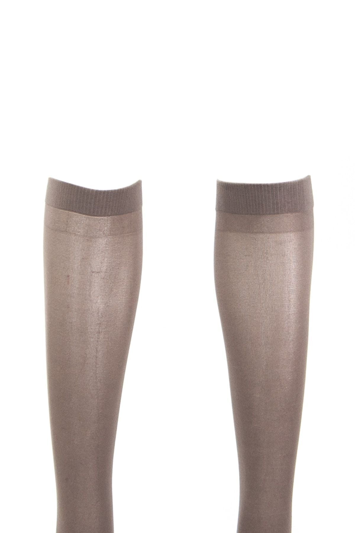 Kadın Ipek Matlığında 40 Den Ince Kaçmaz Esnek Rahat Lastikli 2 Li Diz Altı Çorap