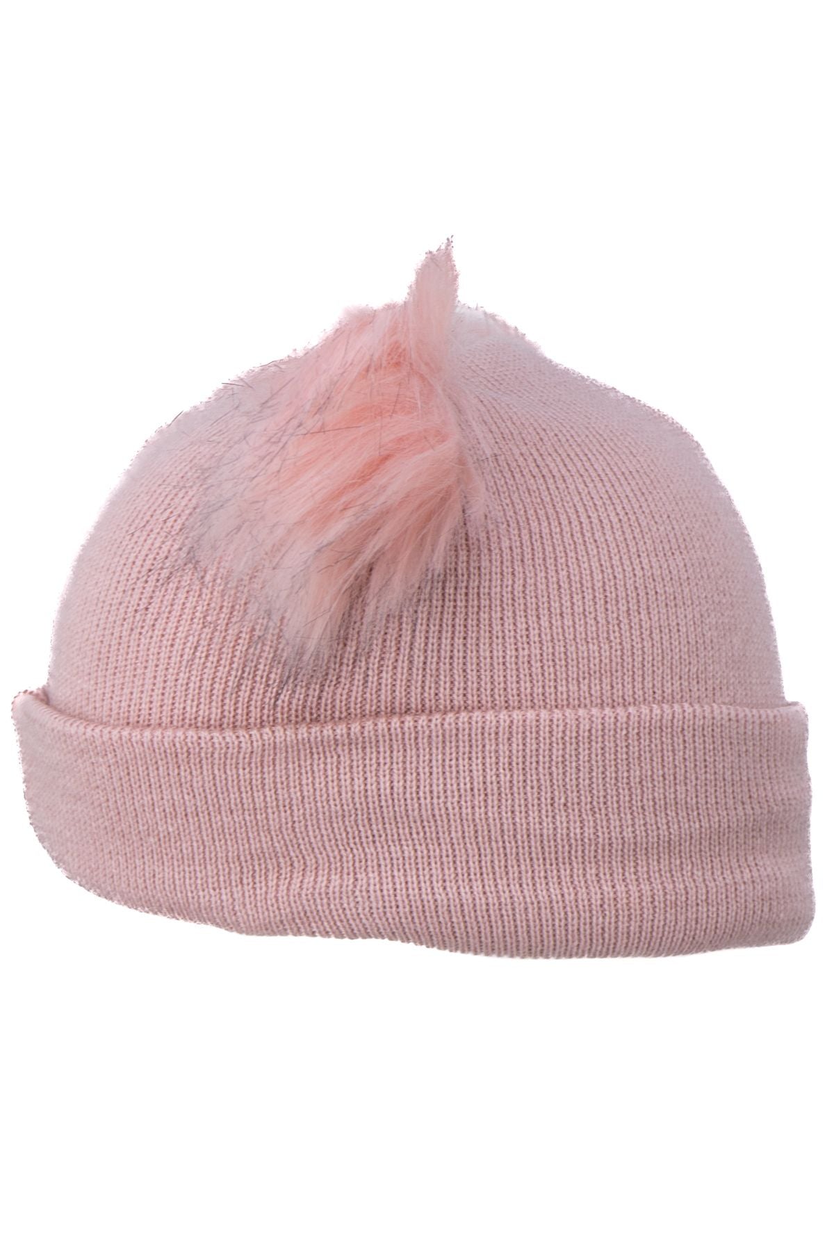 Kız Çocuk Kışlık Kalın Bere Çift Ponpon Model Pamuklu Katlamalı Sıcak Tutar Esnek Rahat