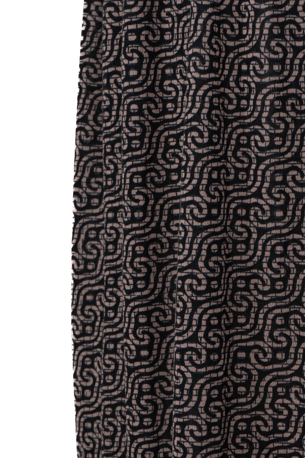 Kadın Kışlık Anne Etek Viskon Kumaş Manzara Desenli Beli Lastikli Rahat Kesim Tam Kalıp