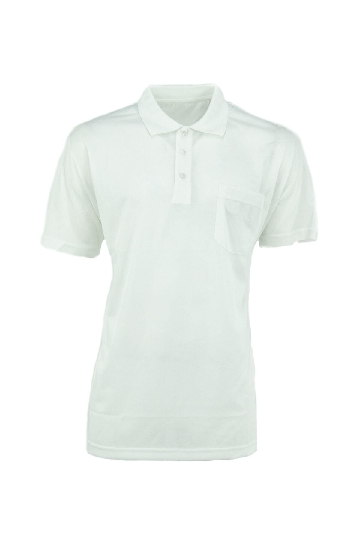 Erkek Cepli Kısa Kollu Düz Renk Normal Kesim Pamuklu Kumaş Gömlek Yaka T-shirt