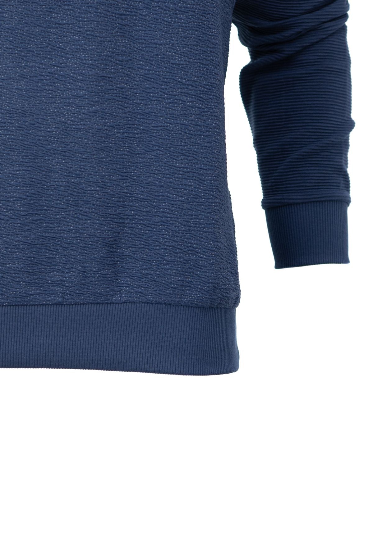 Erkek Mevsimlik Doğal Pamuklu Şık Sweatshirt Bisiklet Yaka Panolu Rahat Kesim Tam Kalıp
