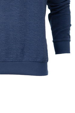 Erkek Mevsimlik Doğal Pamuklu Şık Sweatshirt Bisiklet Yaka Panolu Rahat Kesim Tam Kalıp