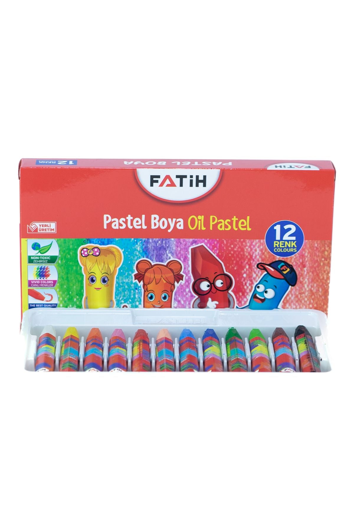 Kırtasiye Pastel Boya ilkokul Ortaokula Çocuk Dostu 12 Farklı Canlı Renk
