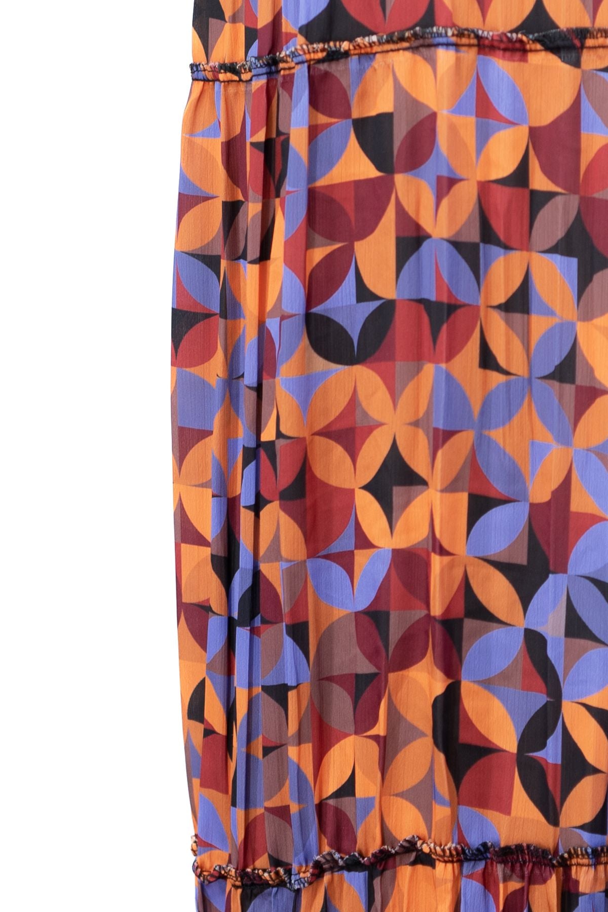 Kadın Premium Astarlı Şifon Anne Şık Minik Çiçek Desenli Beli Lastiklı Rahat Kesim