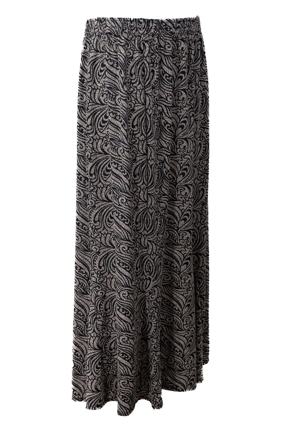 Kadın Kışlık Anne Balık Etek Viskon Kumaş Tual Desenli Beli Lastikli Rahat Kesim Tam Kalıp