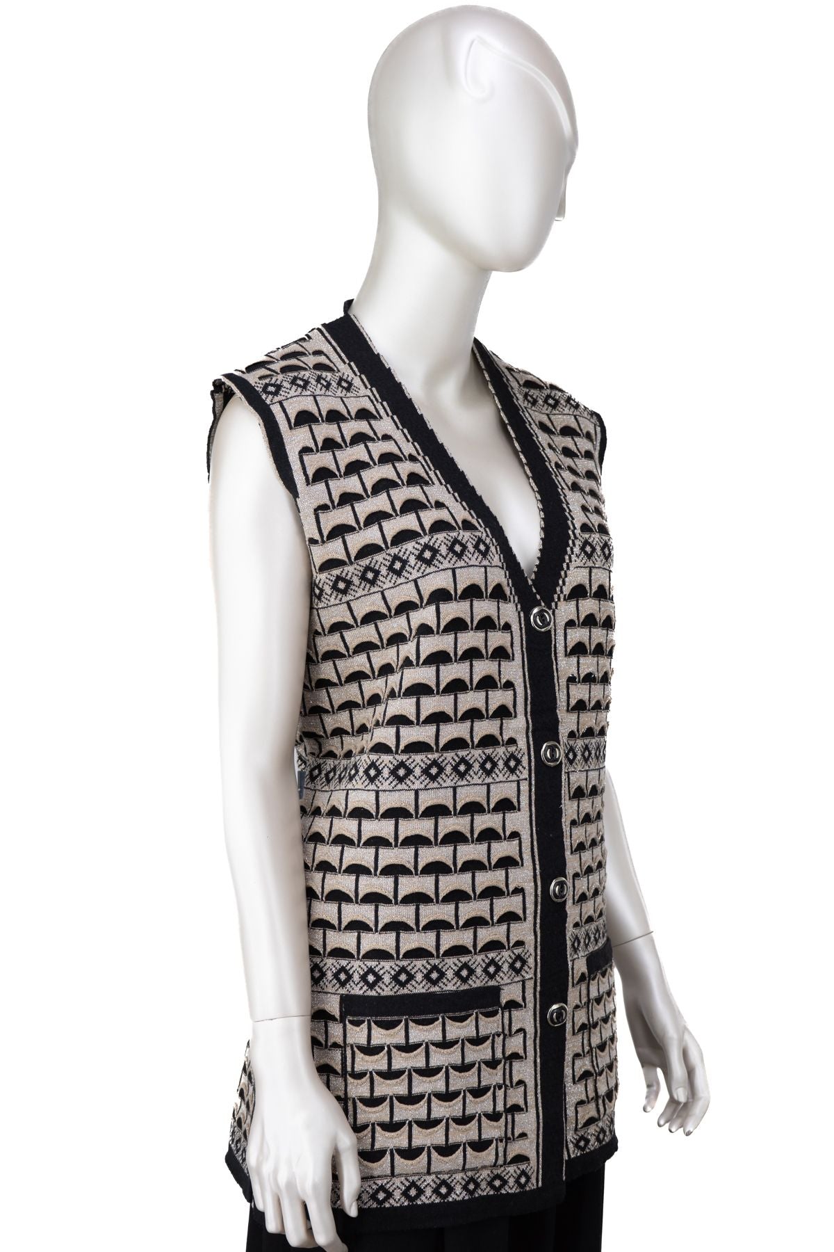 Kadın Kışlık Anne Yelek Pamuklu Triko Örme Şirin Simli Önden Düğmeli Çift Cepli Rahat Kesim