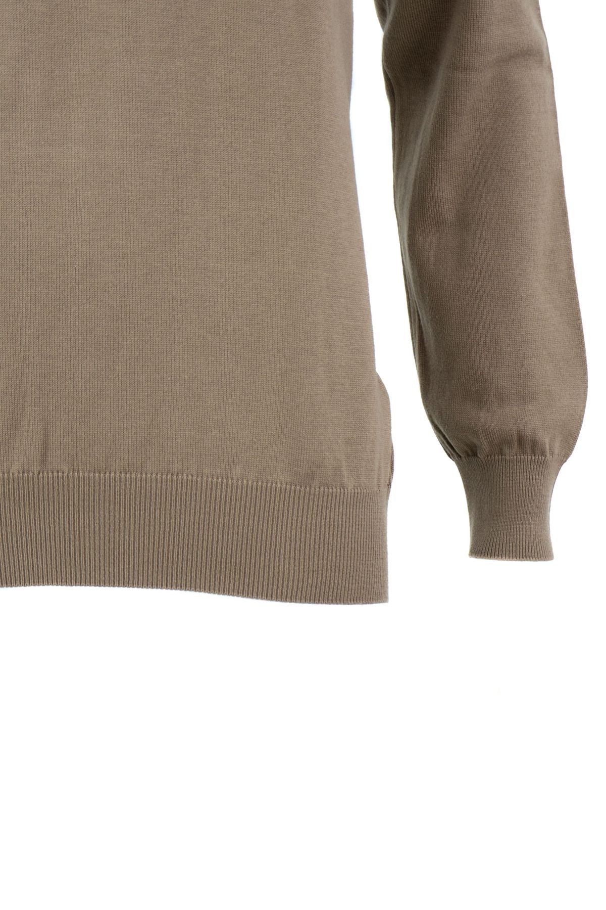 Erkek Kışlık Yarım Balıkçı Yaka Armalı Düz Renk Rahat Kesim Likralı Pamuklu Dokuma Kazak