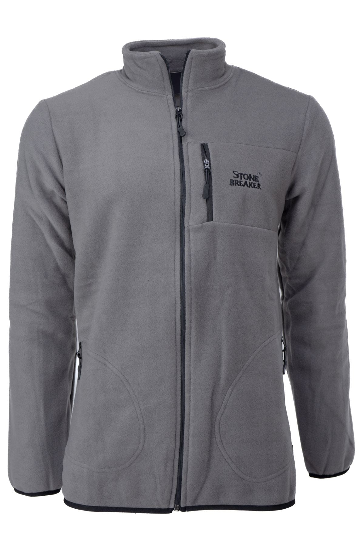 Erkek Kışlık Polar Sweatshirt Hırka Önü Ve Cepleri Fermuarlı Hakim Yaka TamKalıp Antipilling