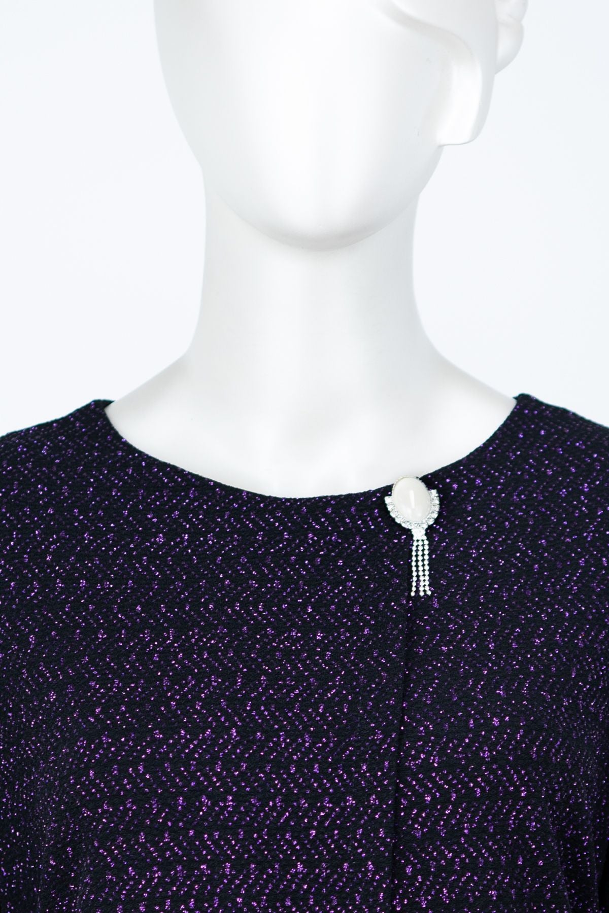 Kadın Takım Görünümlü Sandy Kumaş Anne Abiye Elbise Şık Pullu ve Broşlu Rahat Tam Kalıp