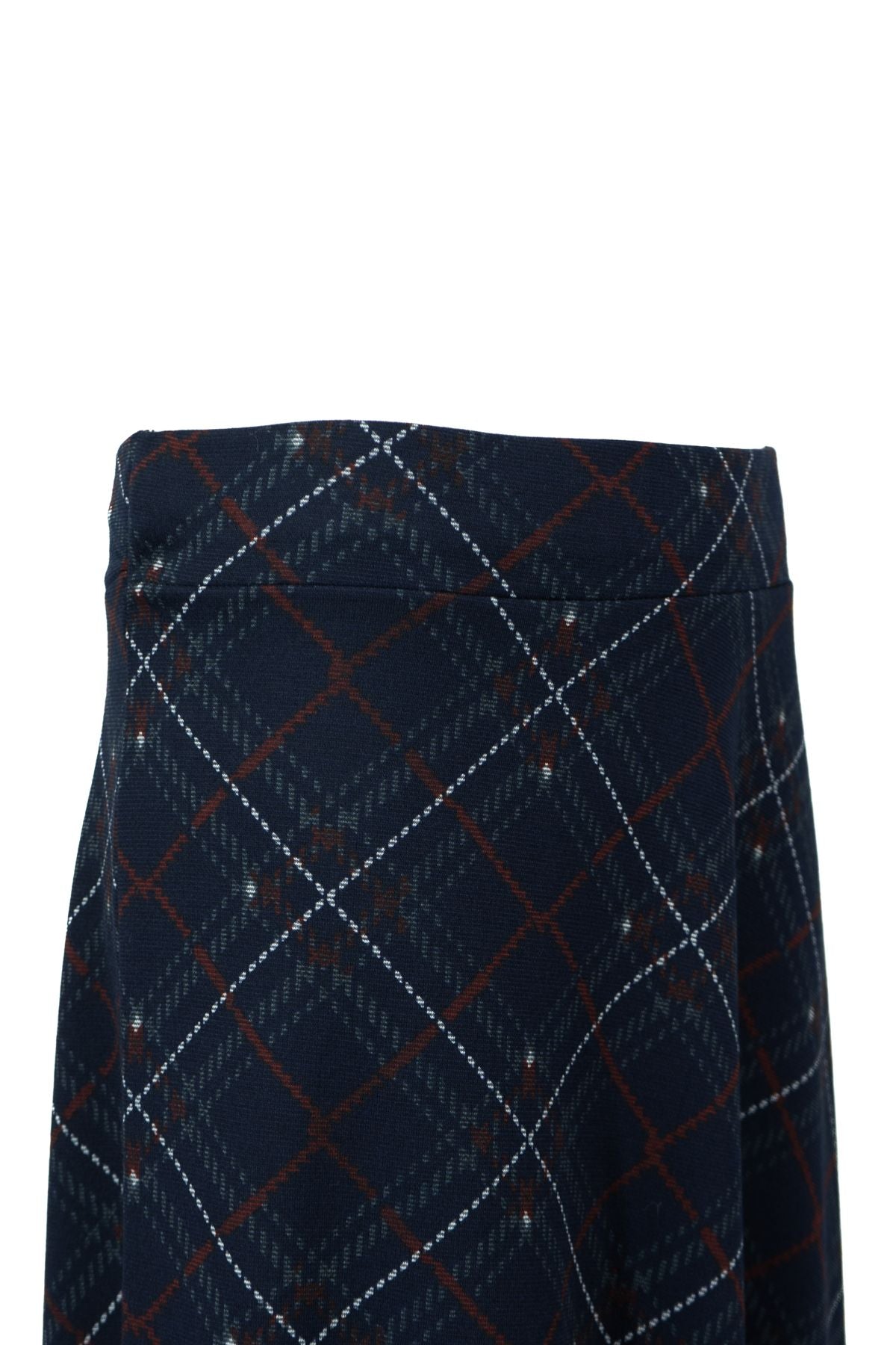 Kadın Kışlık Anne Çan Etek Ekose Kumaş Lecco Desenli Beli Lastikli Rahat Kesim Tam Kalıp