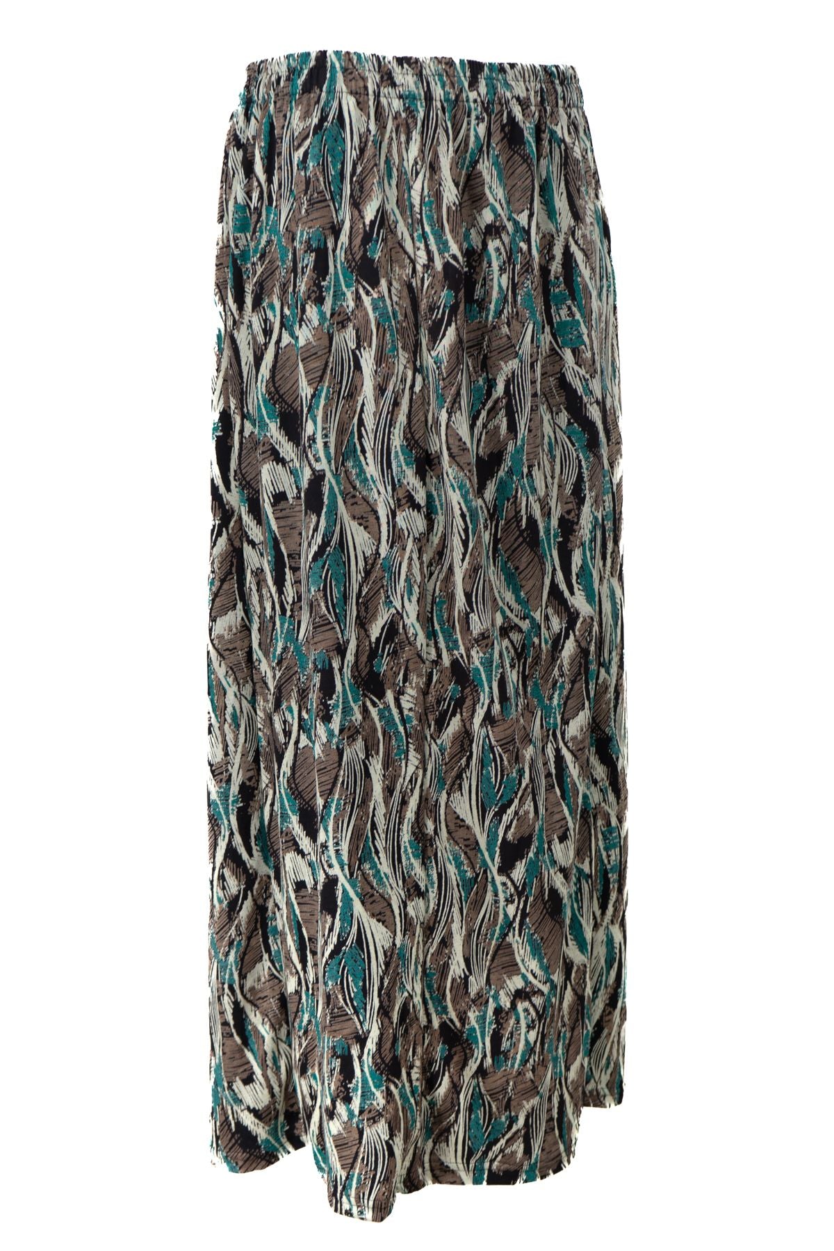 Kadın Anne Parçalı Etek Viskon Kumaş Pastelim Desenli Beli Lastikli Rahat Kesim Tam Kalıp