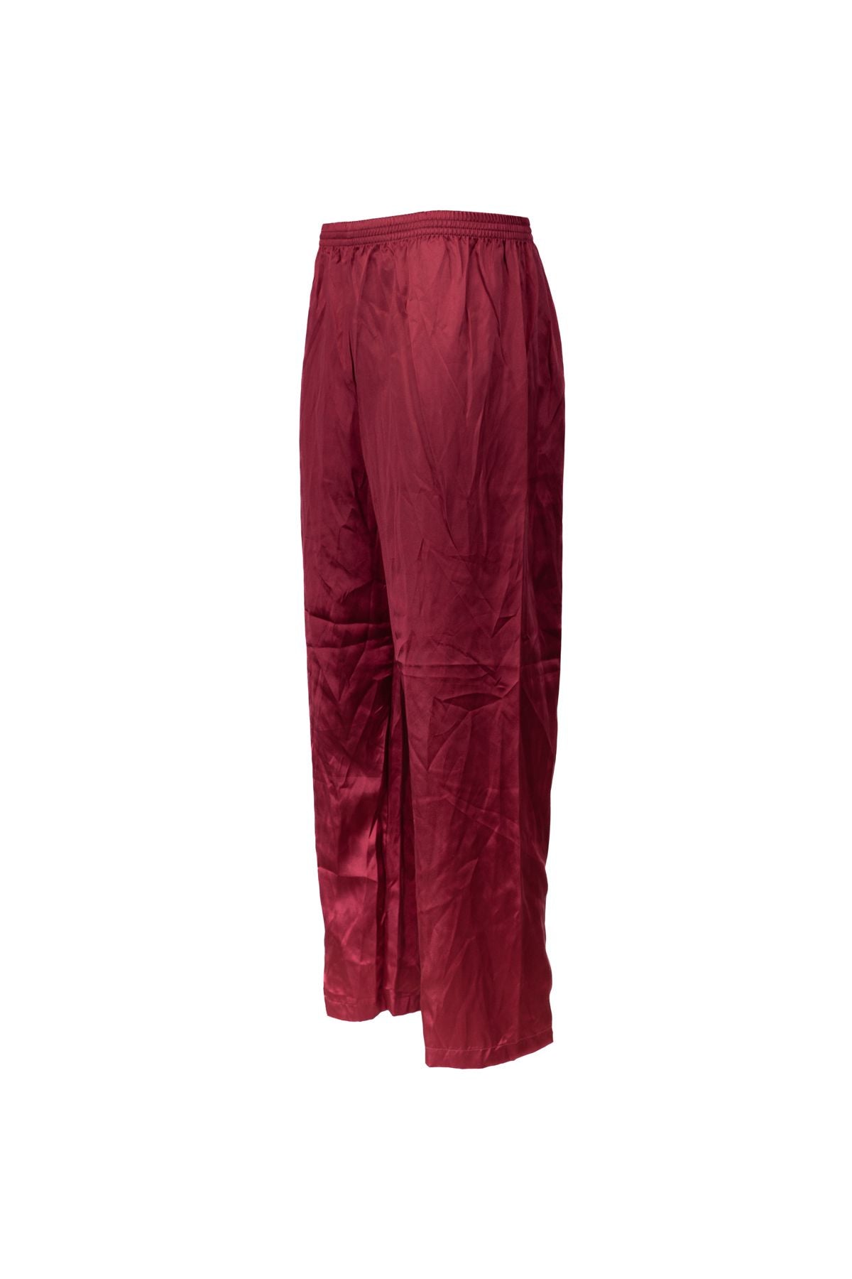 Erkek Saten Kumaş Pijama Pantolon Düz Renk Beli Lastikli Cepsiz Geniş Paça Rahat Kesim