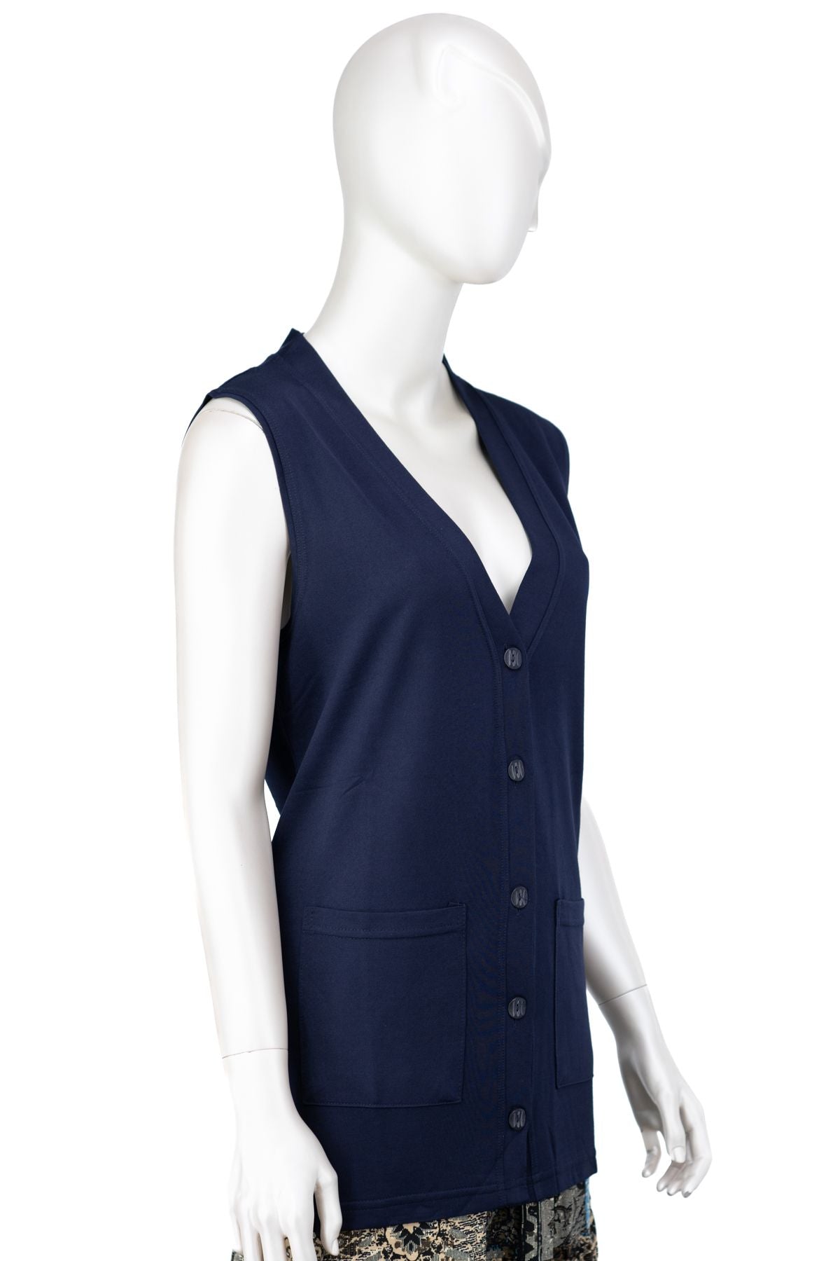 Kadın Glorya Penye Kumaş Anne Yelek Düz Renk Uzun Kollu Cepli Likrasız Rahat Kesim Tam Kalıp