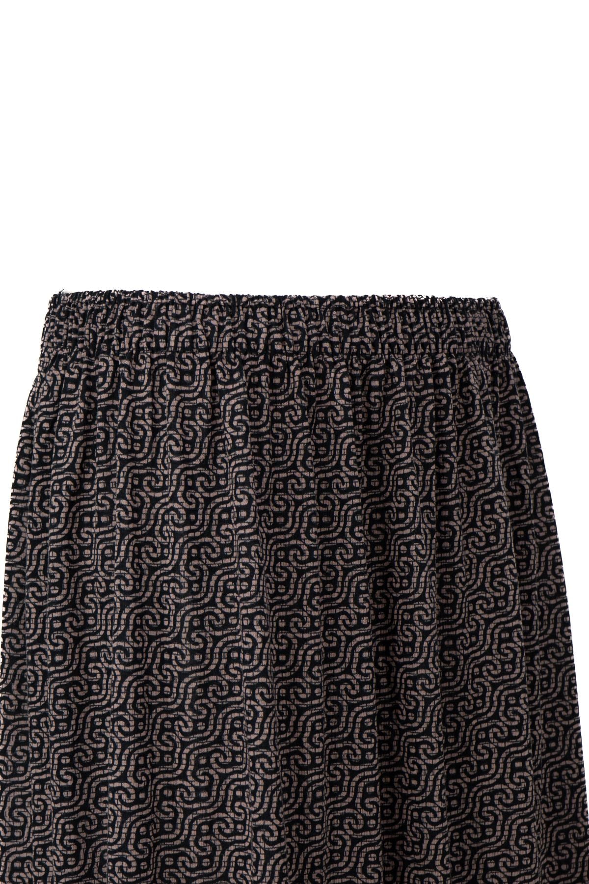 Kadın Kışlık Anne Etek Viskon Kumaş Manzara Desenli Beli Lastikli Rahat Kesim Tam Kalıp