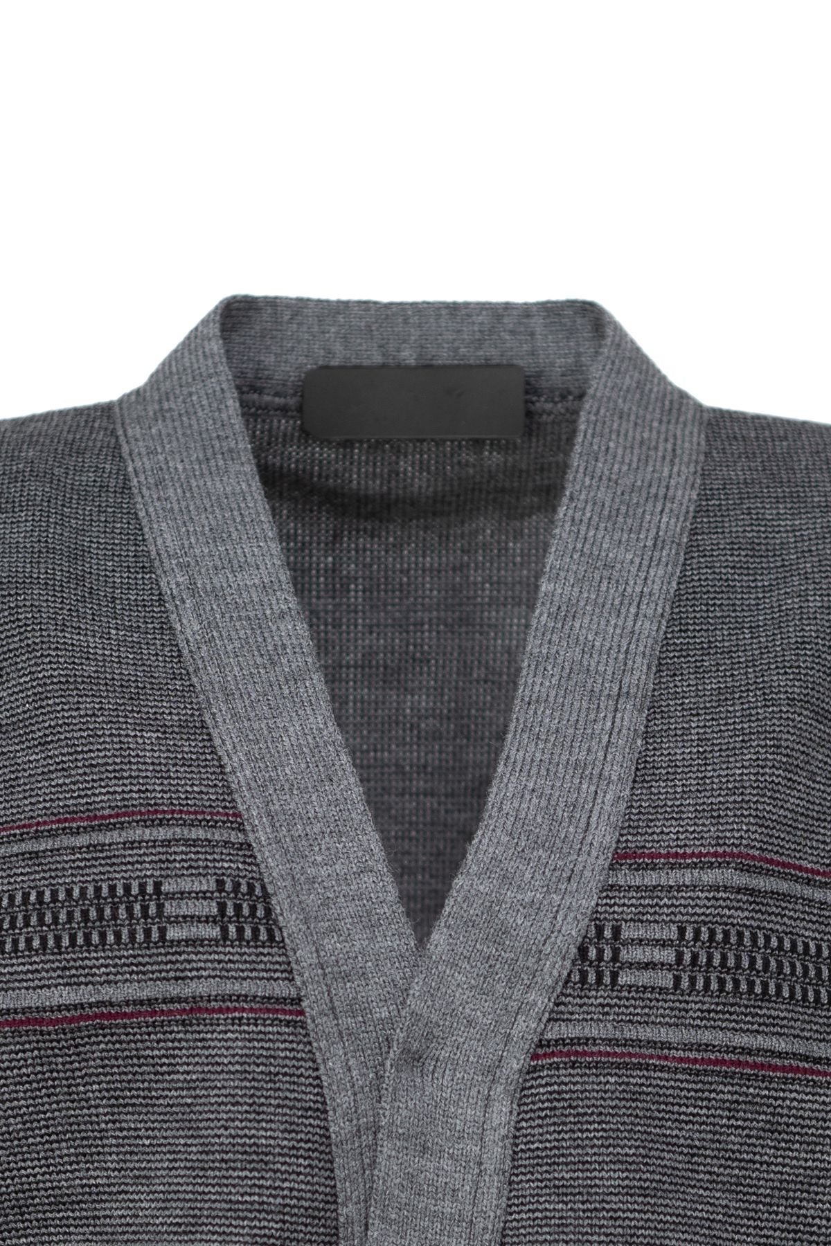 Erkek Kışlık Kalın Pamuklu Örme Triko Hırka Klasik Desenli Düğmeli Cepli Rahat Tam Kalıp