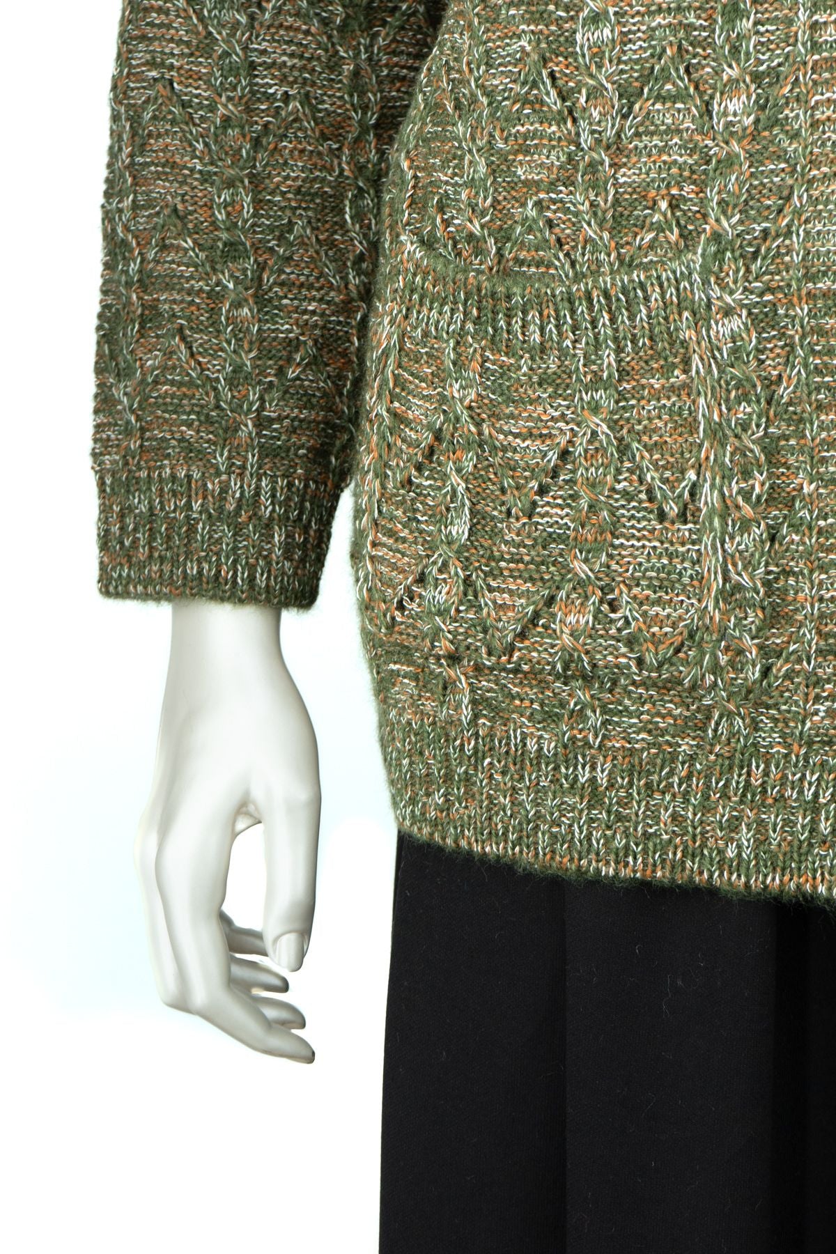 Kadın Kışlık Anne Hırka Pamuklu Triko Begonya Örgü Model Önden Düğmeli Çift Cepli Rahat