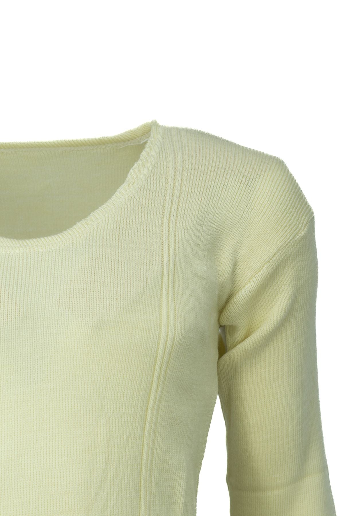 Erkek Kışlık %100 Yün Termal Fanila Uzun Kollu Kalın Klasik Yün Örme Düz Renk Sıcak Tutar