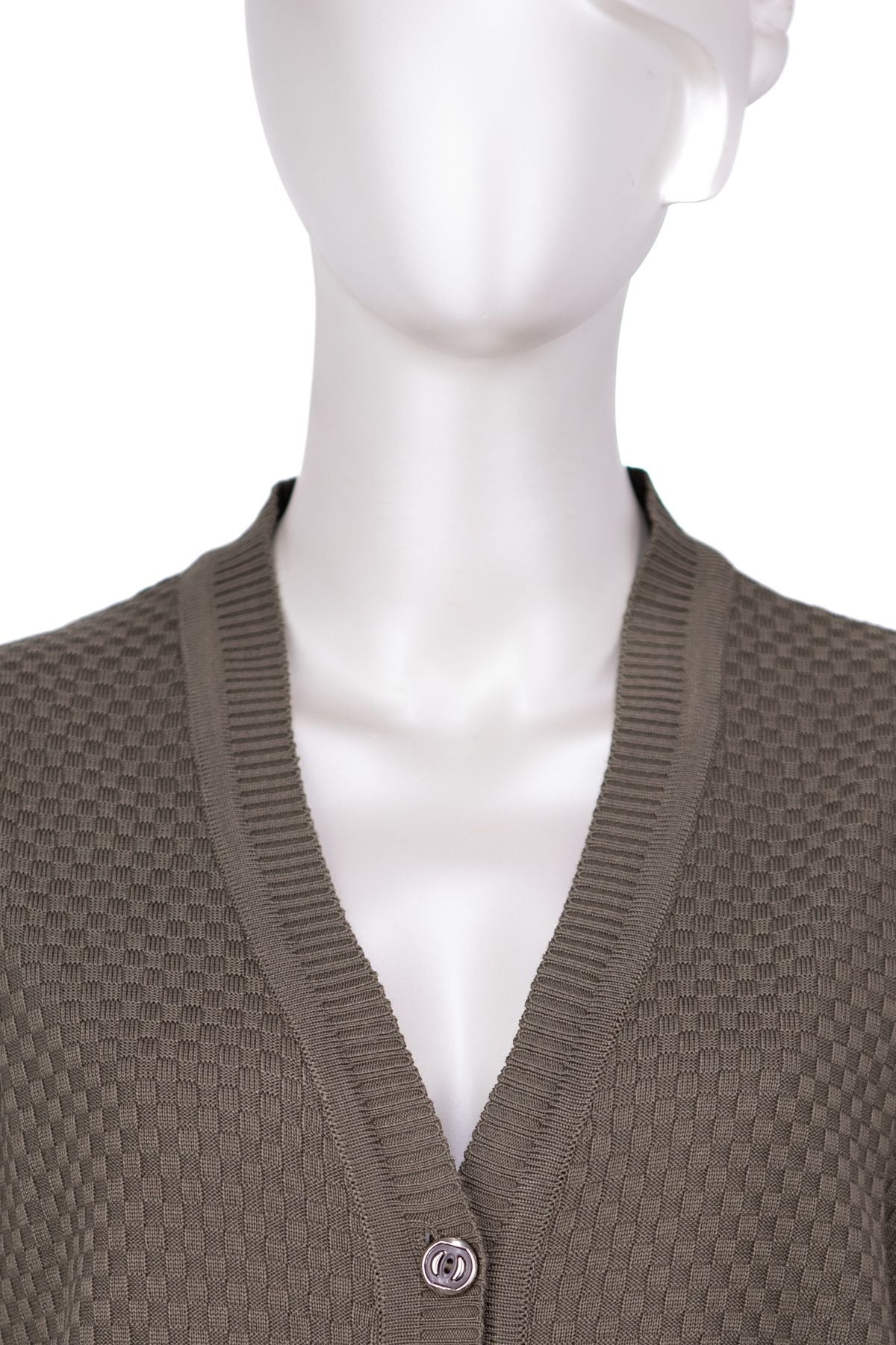 Kadın Mevsimlik Çelik Örme Anne Hırka Çift Cepli Düğmeli Klasik Rahat Kesim Tam Kalıp