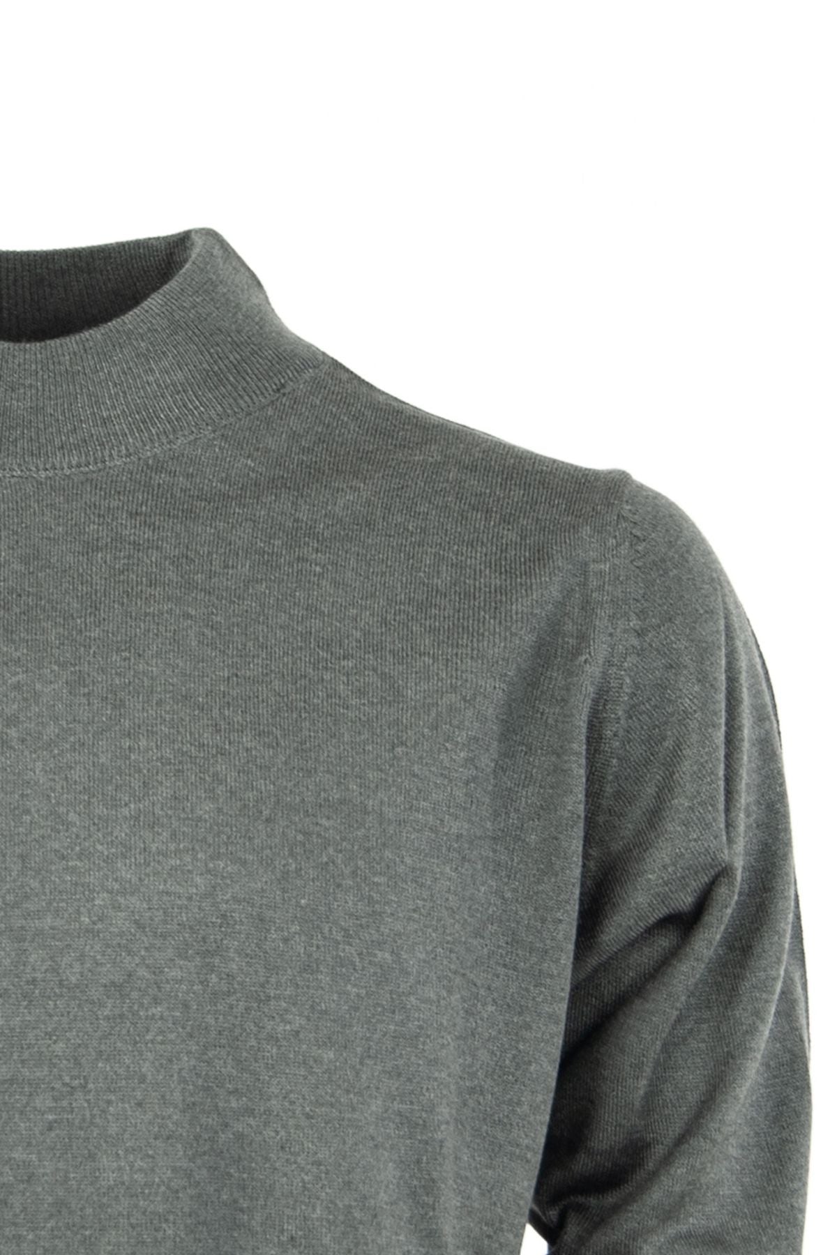 Erkek Mevsimlik Yünlü Örme Klasik Yarım Balıkçı Yaka Kazak Sık Örme Rahat Kesim Tam Kalıp