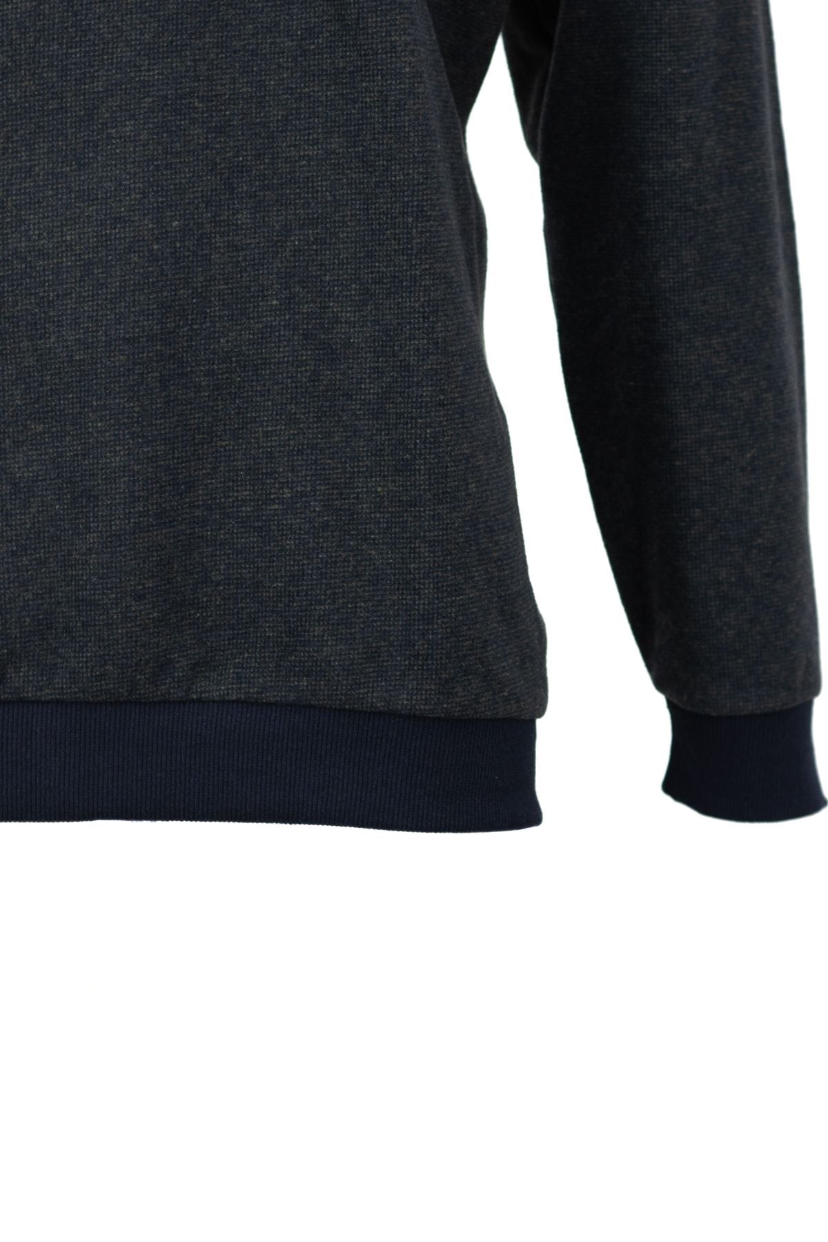 Erkek Kışlık Doğal Pamuklu Örme Polo Yaka Şardonlu Kazak Cepli Tam Kalıp Klasik Model