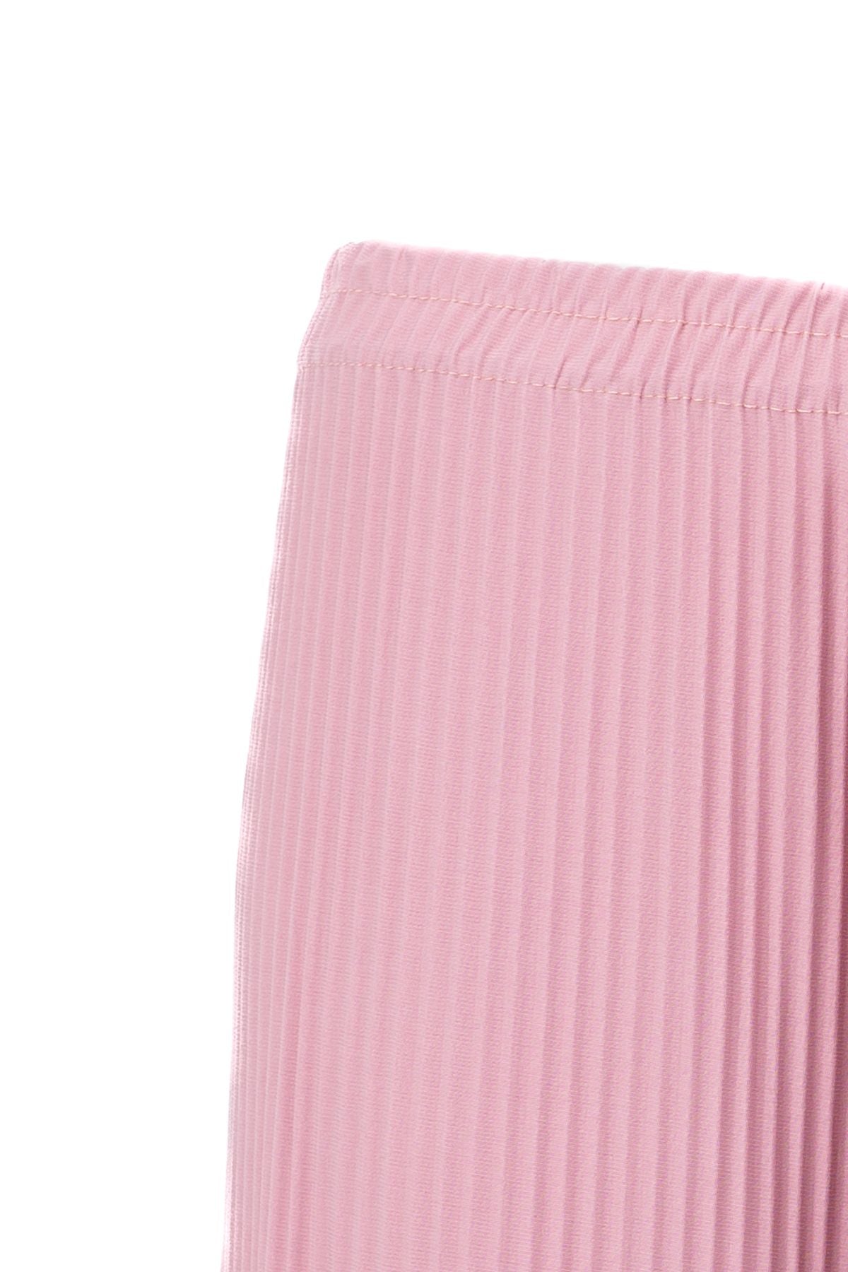 Kadın Likralı Viskon Sandy Kumaş Pantolon Magnolya Beli Lastikli Piliseli Kumaş Detaylı