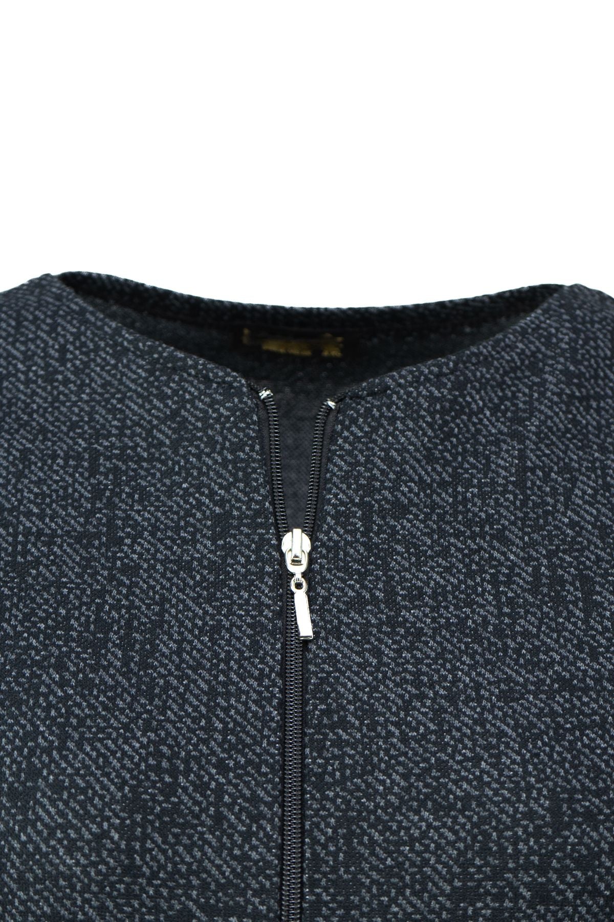 Kadın Kışlık Anne Uzun Hırka Pamuklu Fermuarlı V Yaka Çift Cepli Likralı Yasemen Modelli