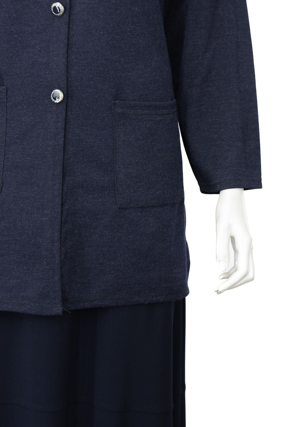 Kadın Kışlık Anne Hırka Ecrin Örme Önü Düğmeli Çift Cepli V Yaka Uzun Kol Klasik Model