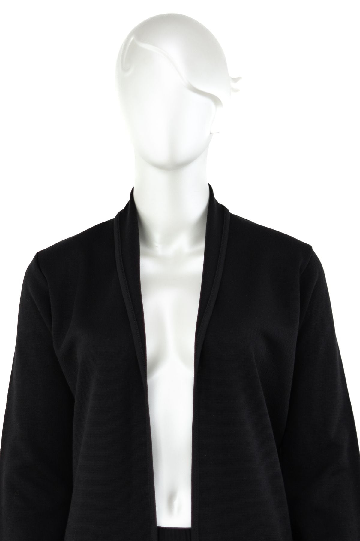 Kadın Uzun Kol Cepli Önü Açık Rahat Kesim Tam Kalıp Likralı Triko Pamuklu Dokuma Uzun Hırka