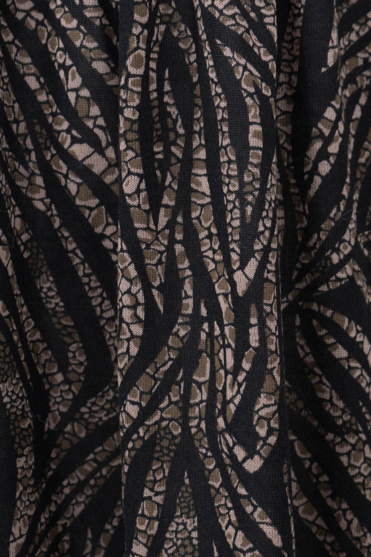 Kadın Kışlık Anne Etek Viskon Kumaş Manzara Desenli Beli Lastikli Rahat Kesim Tam Kalıp