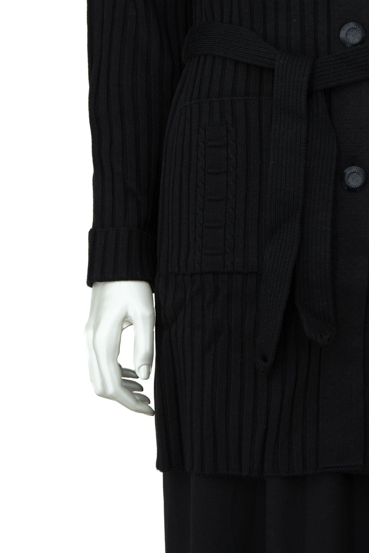 Kadın Kışlık Yünlü Örme Anne Hırka Bebe Yaka Hanedan Taşı Motifli Çift Cepli Düğmeli Likralı