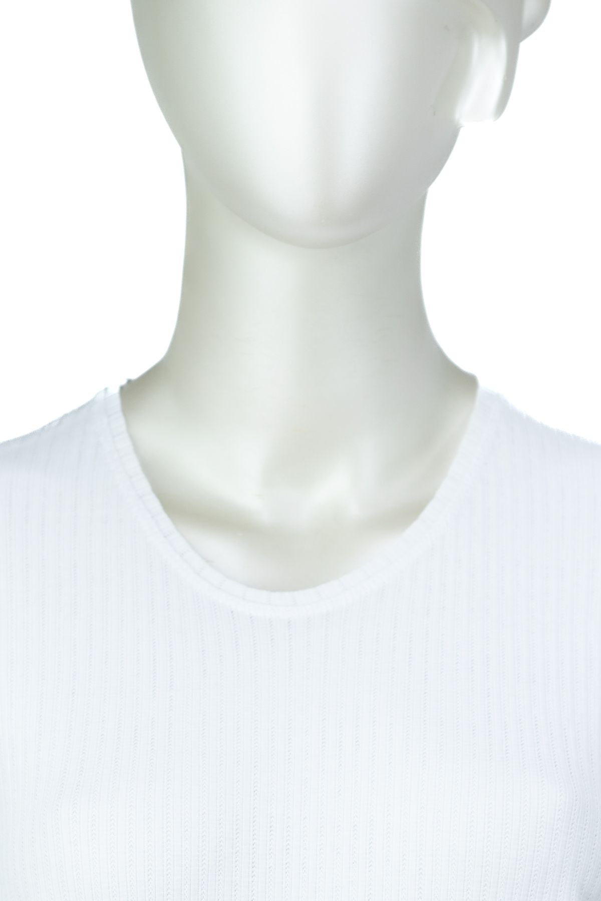 Kadın Penye Pamuklu Kumaş Anne Bluz Fitil Desenli Kısa Kollu Normal Kesim Tam Kalıp Likralı