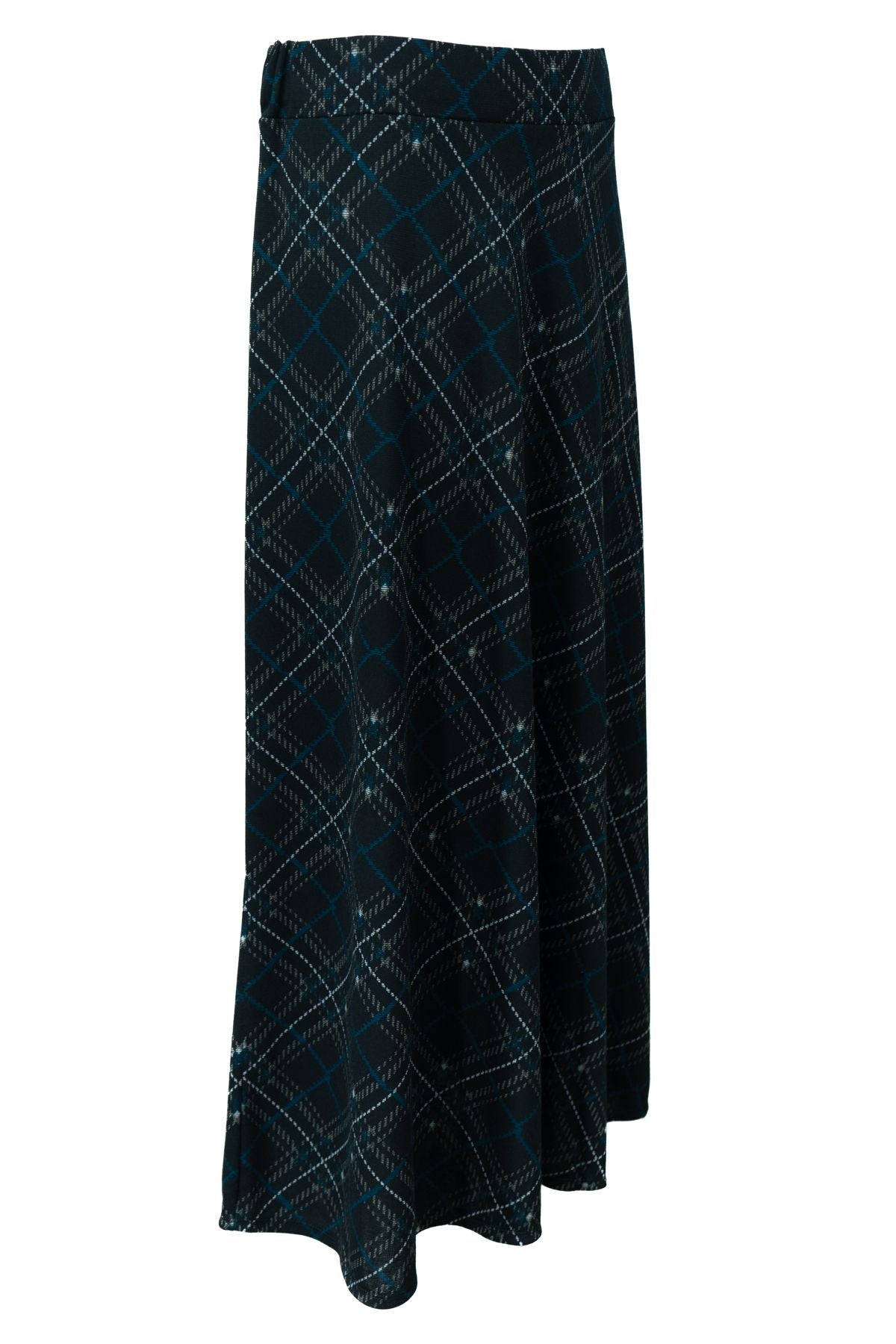 Kadın Kışlık Anne Çan Etek Ekose Kumaş Lecco Desenli Beli Lastikli Rahat Kesim Tam Kalıp