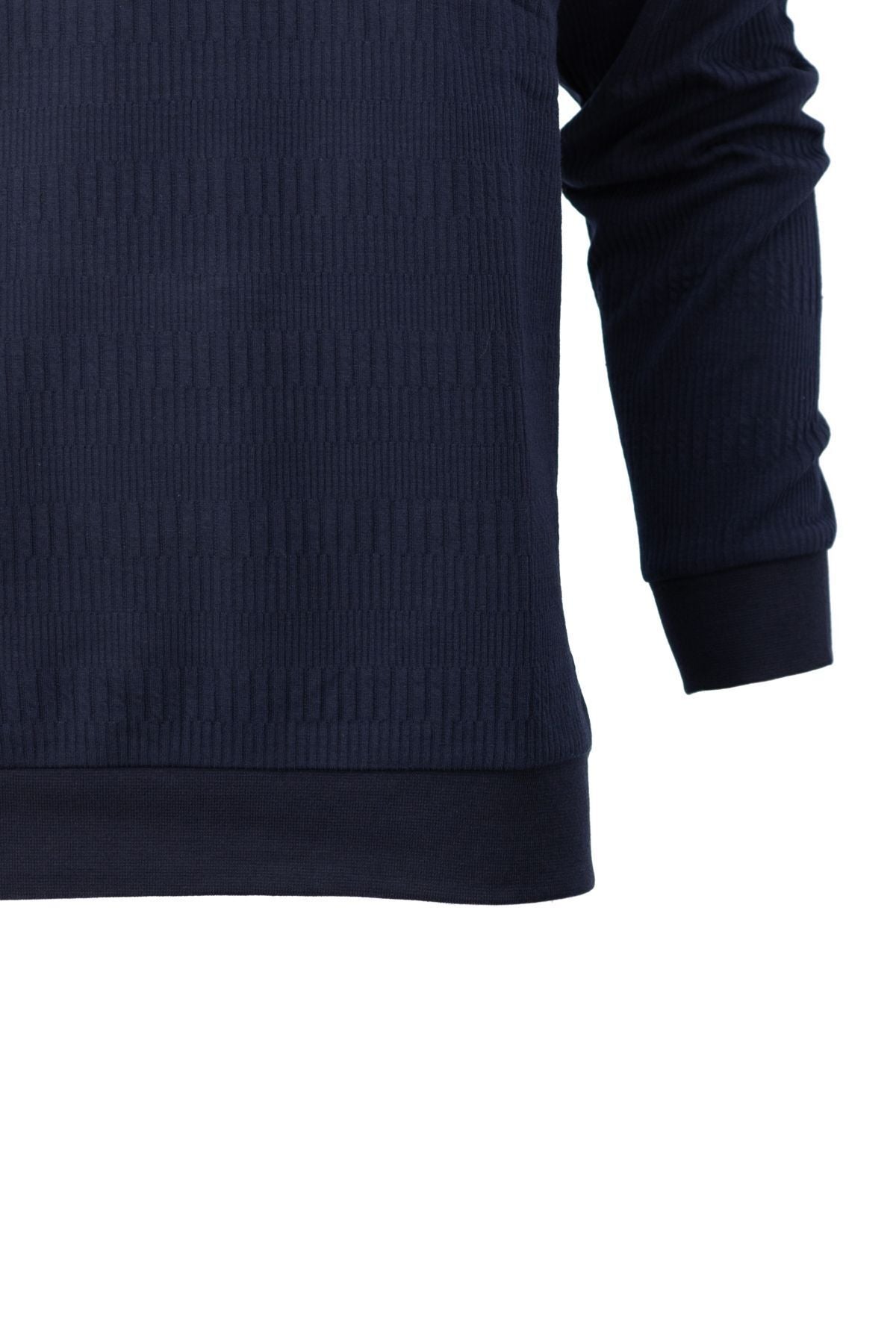 Erkek Mevsimlik Düğmeli Fileto Cep Tam Kalıp Jakarlı Model Likralı Pamuklu Kumaş Sweatshirt