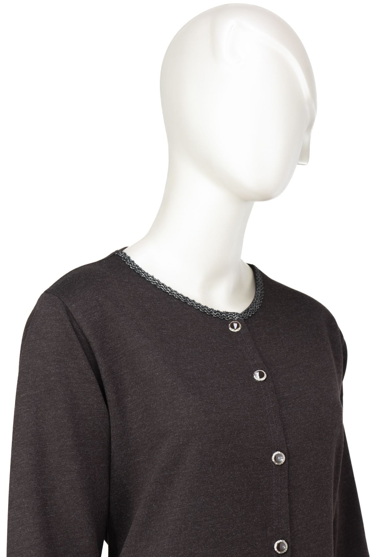 Kadın Kışlık Anne Uzun Hırka Ecrin Örme Önü Düğmeli Cepli Likralı Bisiklet Yaka Göl Model