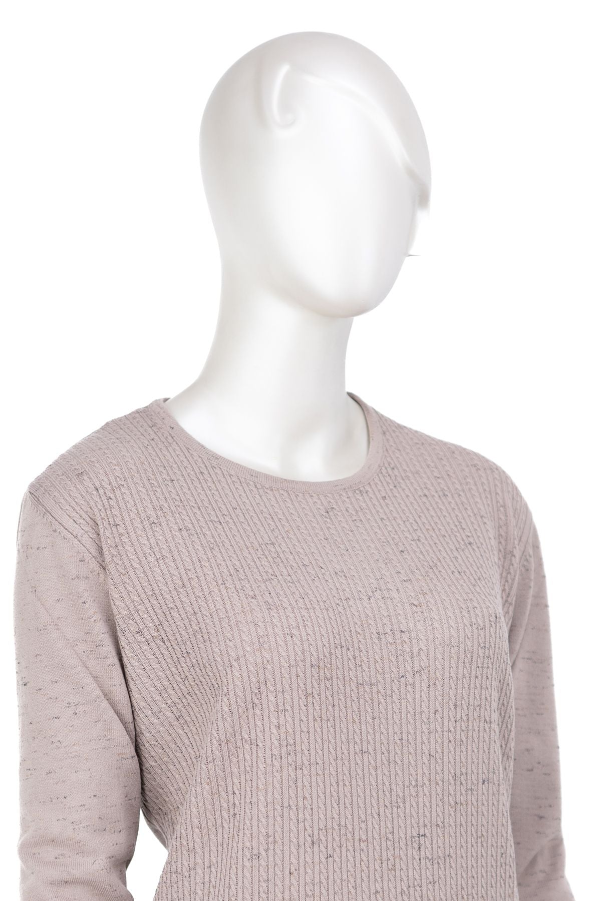 Kadın Kışlık Pamuklu Örme İnce Triko Anne Kazak yuvarlak Yaka Desenli Uzun Kol Tam Kalıp