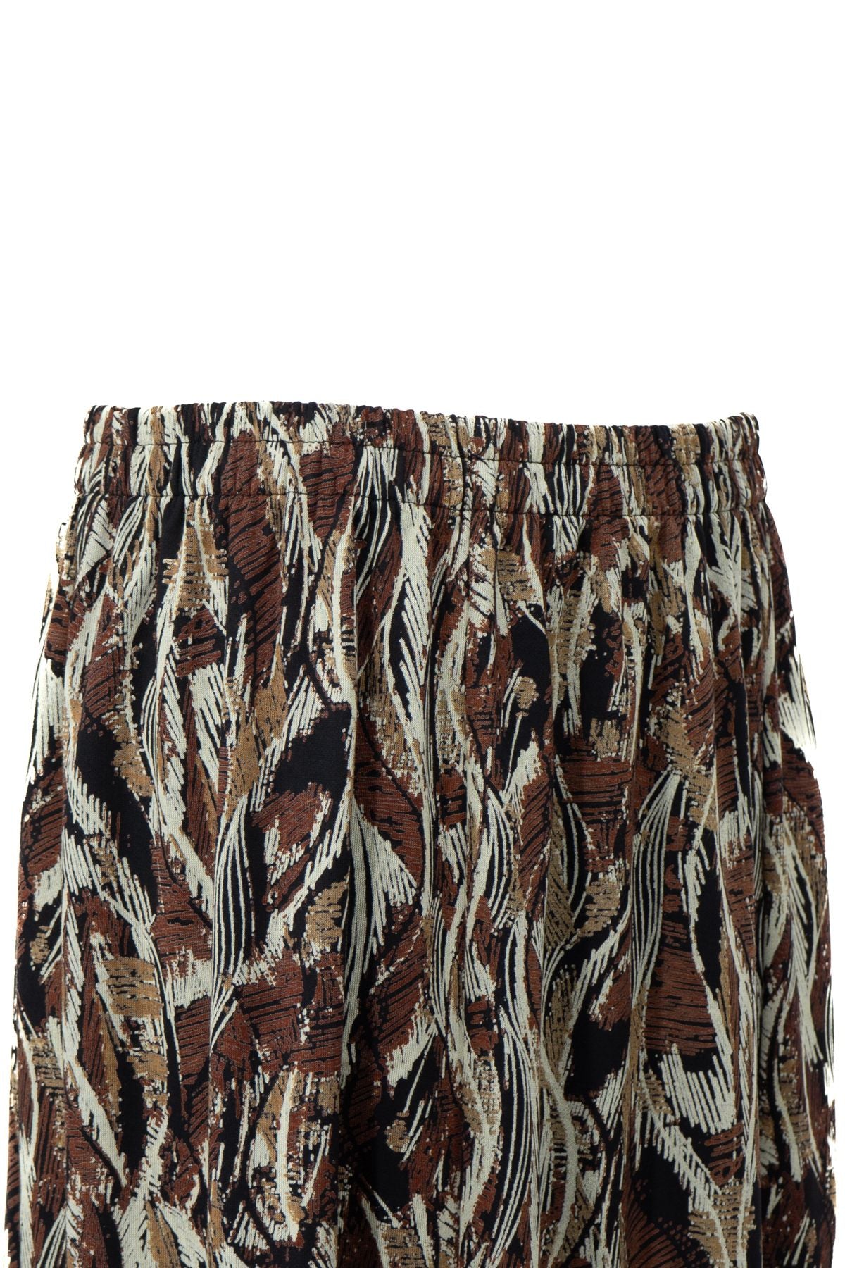 Kadın Anne Parçalı Etek Viskon Kumaş Pastelim Desenli Beli Lastikli Rahat Kesim Tam Kalıp