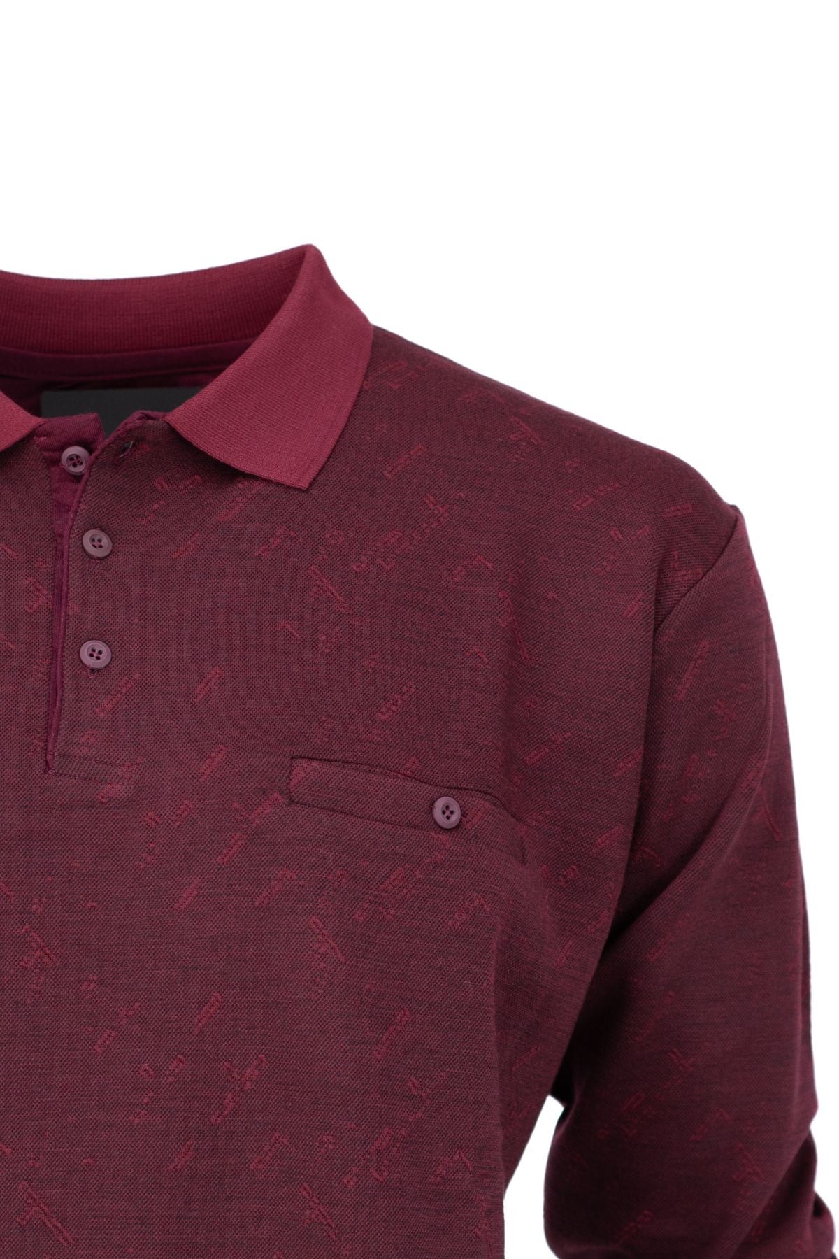 Erkek Kışlık Doğal Pamuklu Örme Polo Yaka Kazak Çapa Motifli Cepli Tam Kalıp Klasik Model