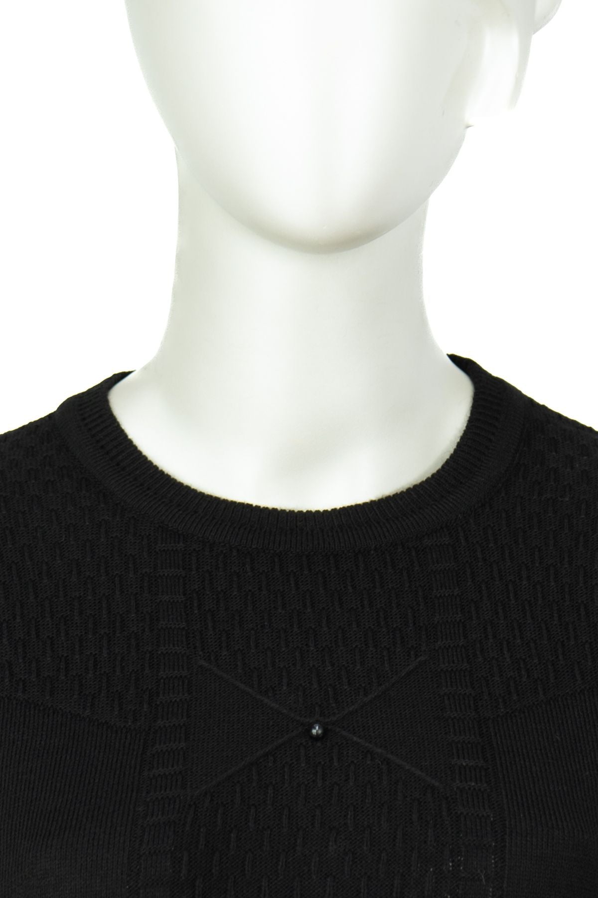 Kadın Kışlık Pamuklu Triko Dokuma Anne Kazak Boncuklu Tasarım Motifli Yuvarlak Yakalı