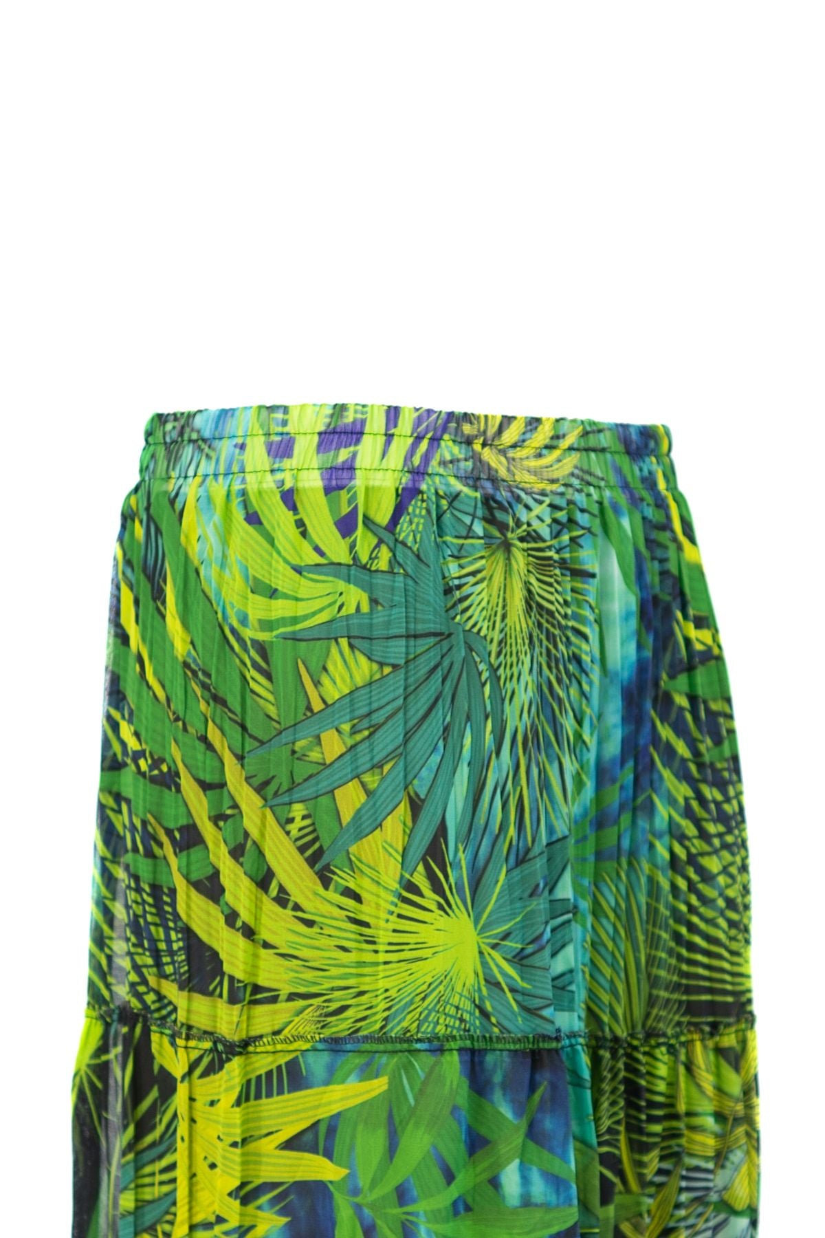 Kadın Premium Astarlı Şifon Etek Çiçek Desenli Beli Lastiklı Rahat Kesim