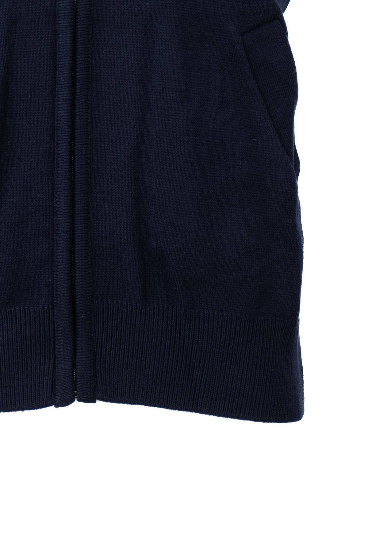 Erkek Kışlık Kalın Yünlü Örme Triko Yelek Şık Motifli Fermuarlı Çift Cepli Rahat Hakim Yaka