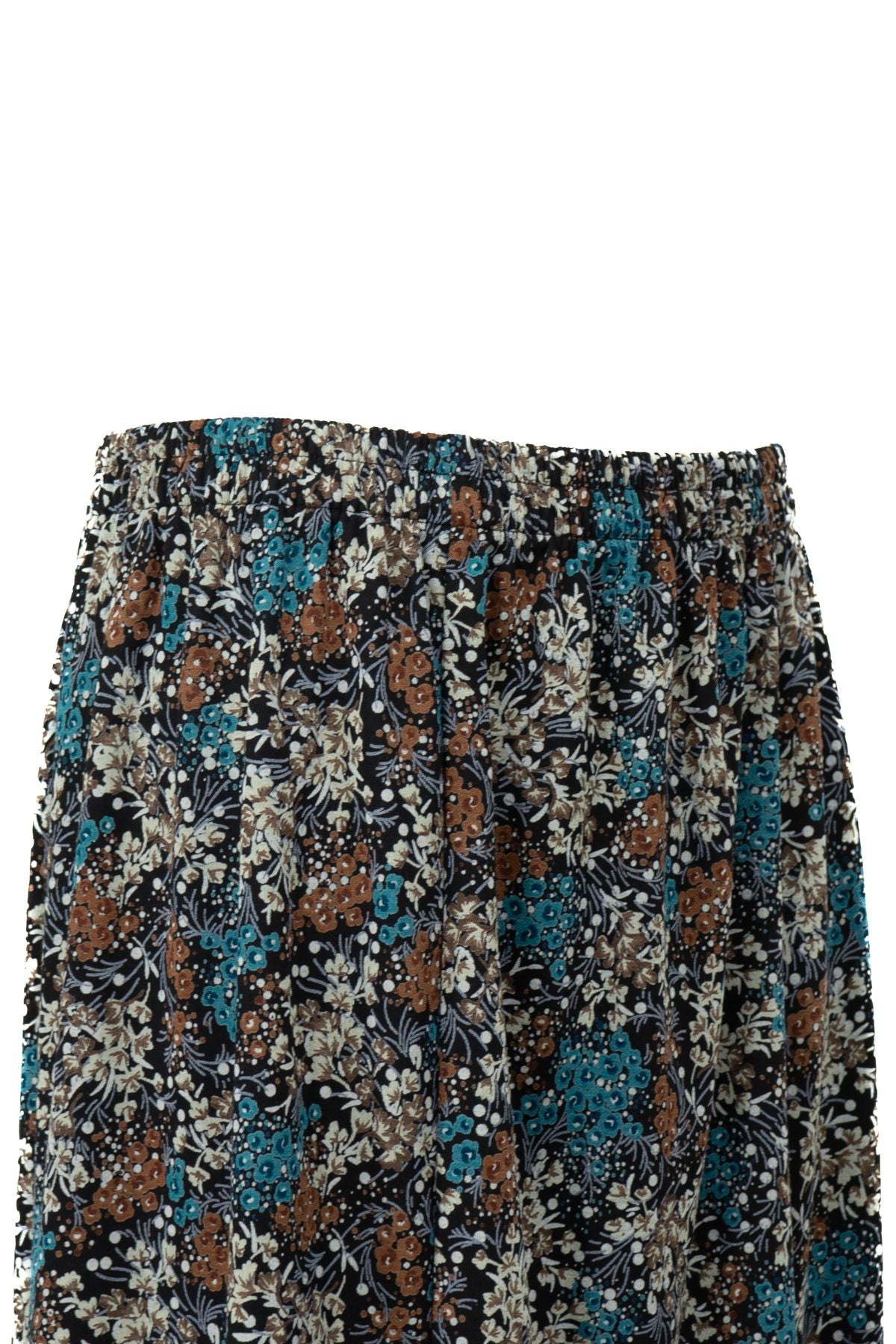 Kadın Anne Parçalı Etek Viskon Kumaş Salkımım Desenli Beli Lastikli Düz Renk Rahat Kesim