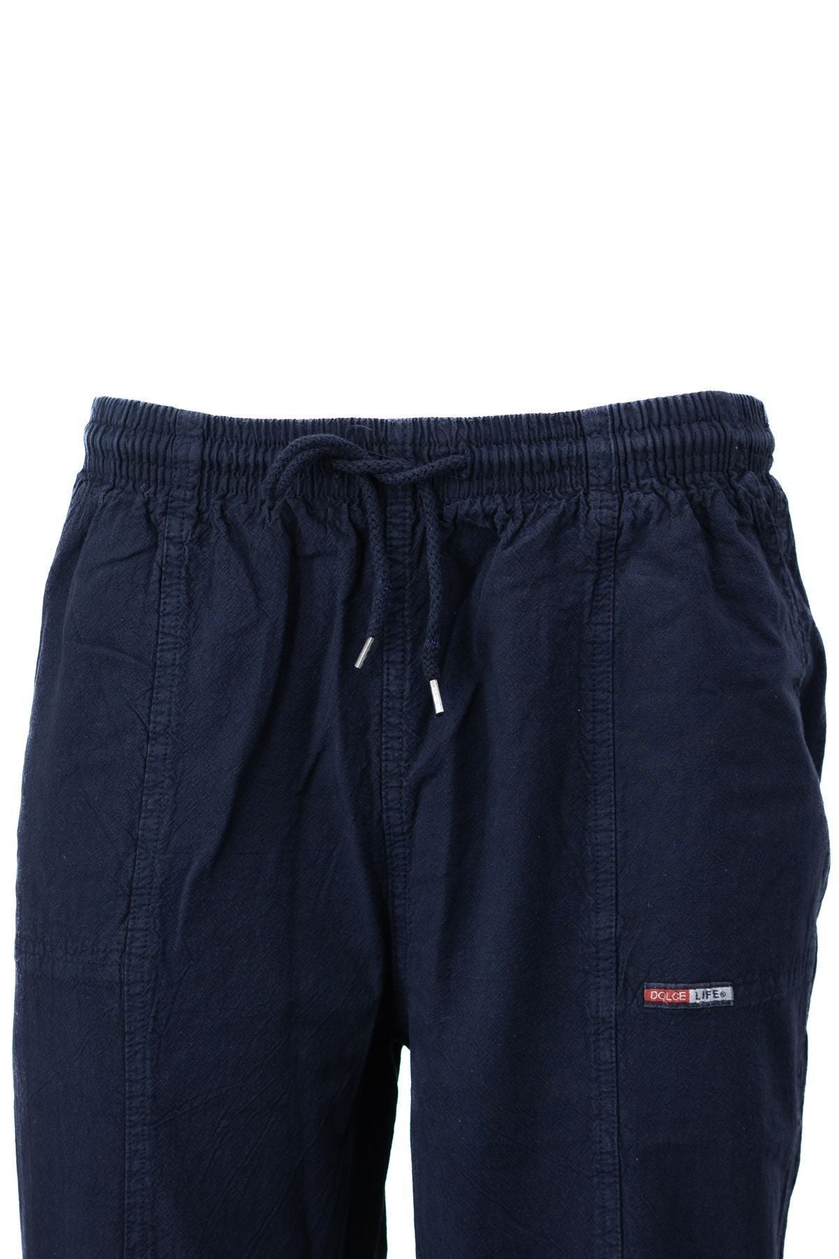 Erkek %100 Saf Pamuk Kumaş Pantolon Düz Paça Yanlardan Cepli Beli Bağcıklı Tam Kalıp