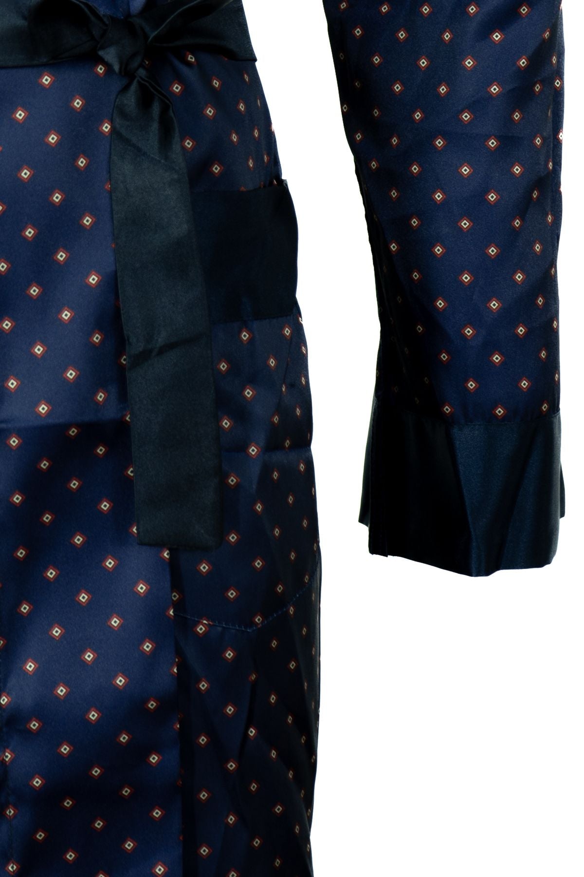 Erkek Şık Klasik Model Röpteşambır Premium Saten Kumaş Soft Ekose Model Cepli Rob