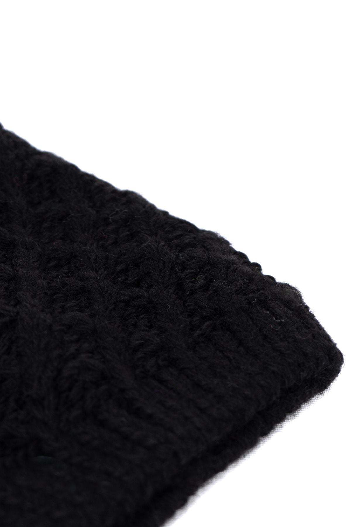 Kadın Kışlık Kalın Ponponlu Bere Pamuklu Örgü Modelli Sıcak Tutar Esnek Rüzgar Geçirmez