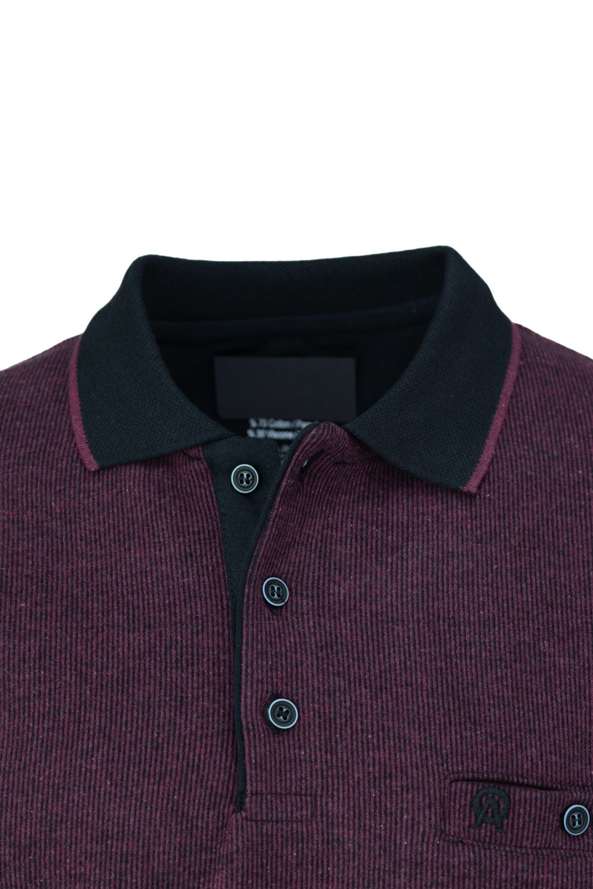 Erkek Kışlık Kazak Pamuklu Örme Düğmeli Polo Yaka Cepli Uzun Kollu Rennes Desenli Rahat