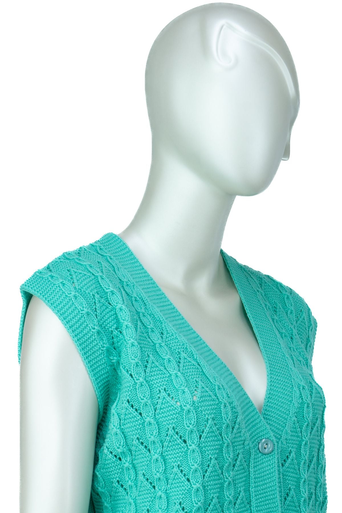 Kadın Kışlık Pamuklu Triko Örme Anne Yelek Bahar Model Önden Düğmeli Çift Cepli Rahat Kesim