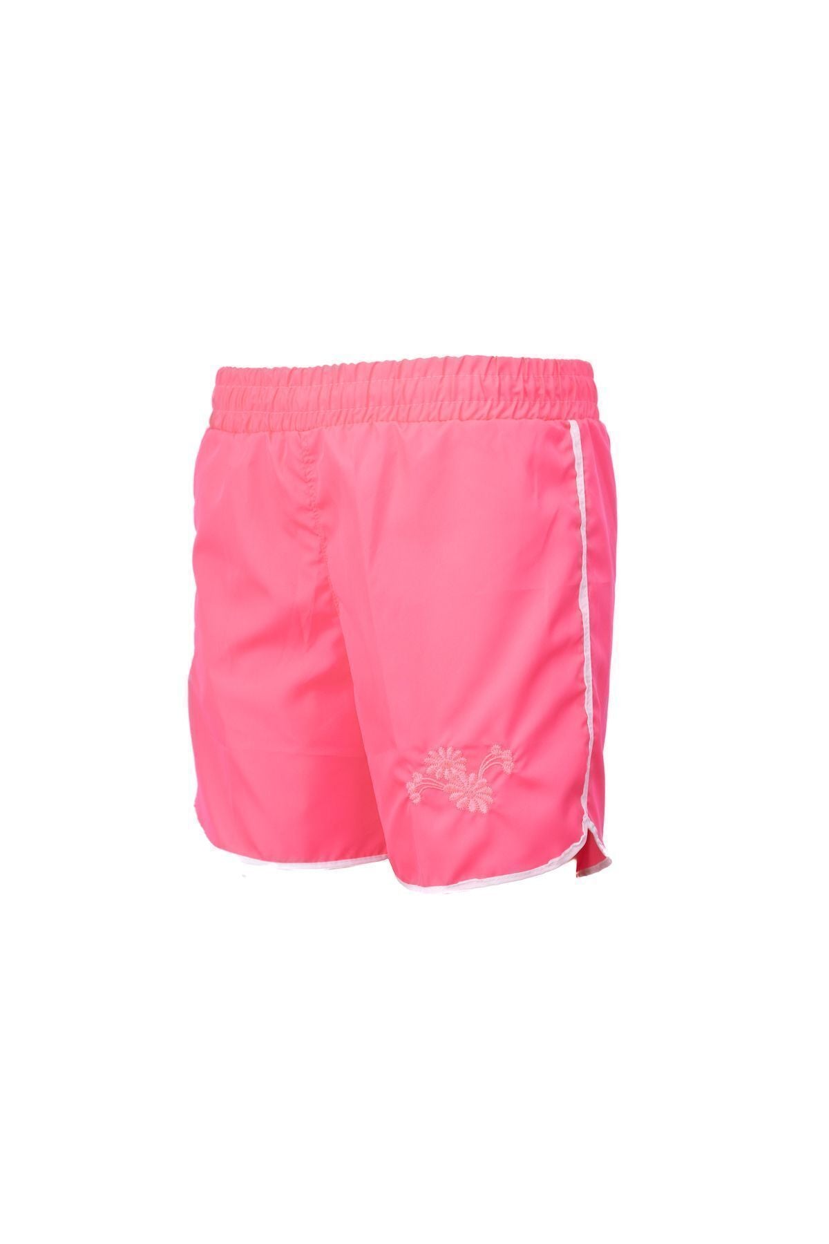 Kadın Deniz Şortu Beli Lastikli ve Bağcıklı Cepli Nakışlı Su Tutmayan Rahat Hafif Kumaş