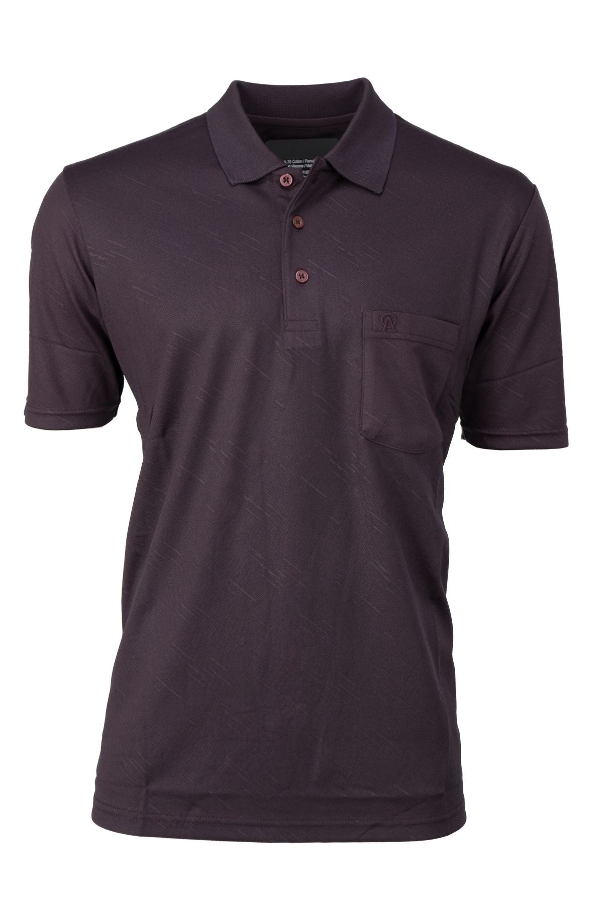 Erkek Pamuklu Merserize Kumaş T-Shirt Düğmeli Polo Yaka Cepli Kısa Kol Şık Desenli Tam Kalıp